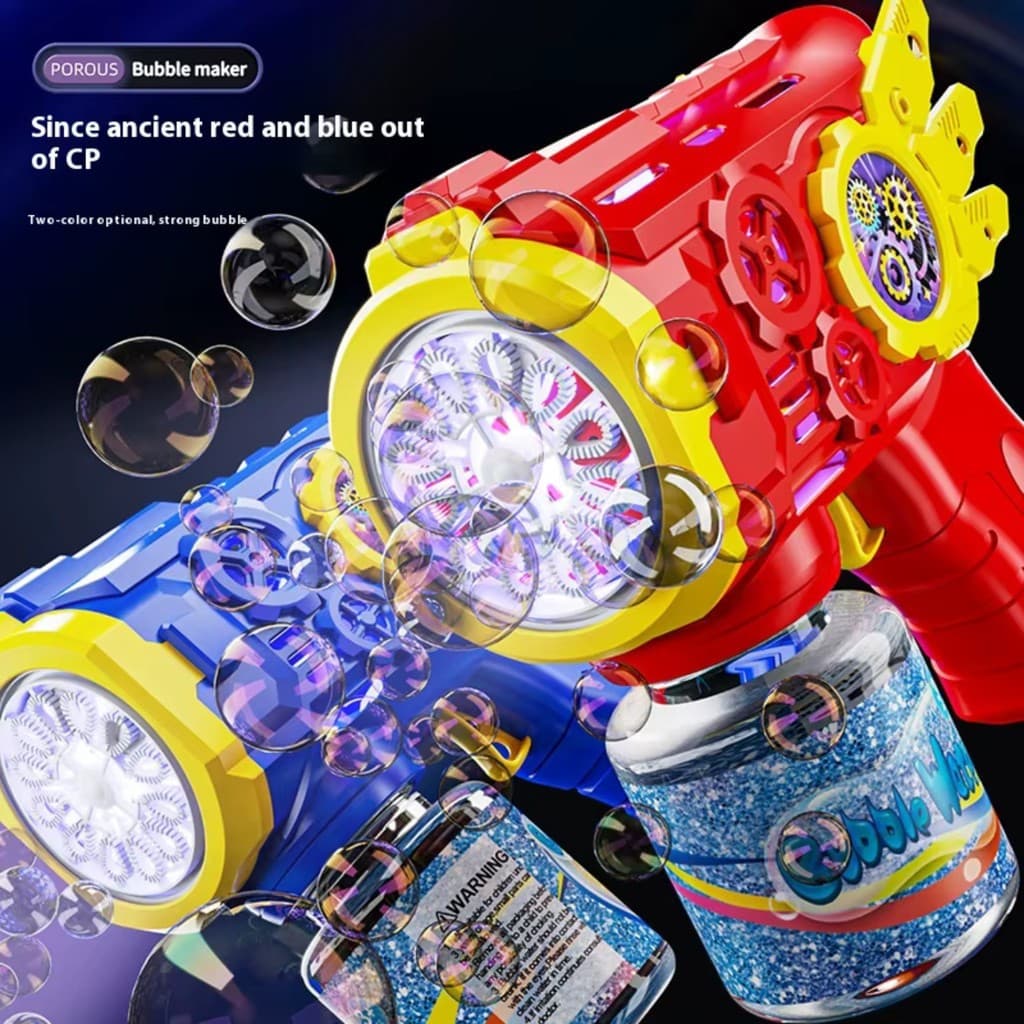 Pistola de bolhas infantil conjunto de pistola e líquido para bolhas brinquedo infantil para o verão