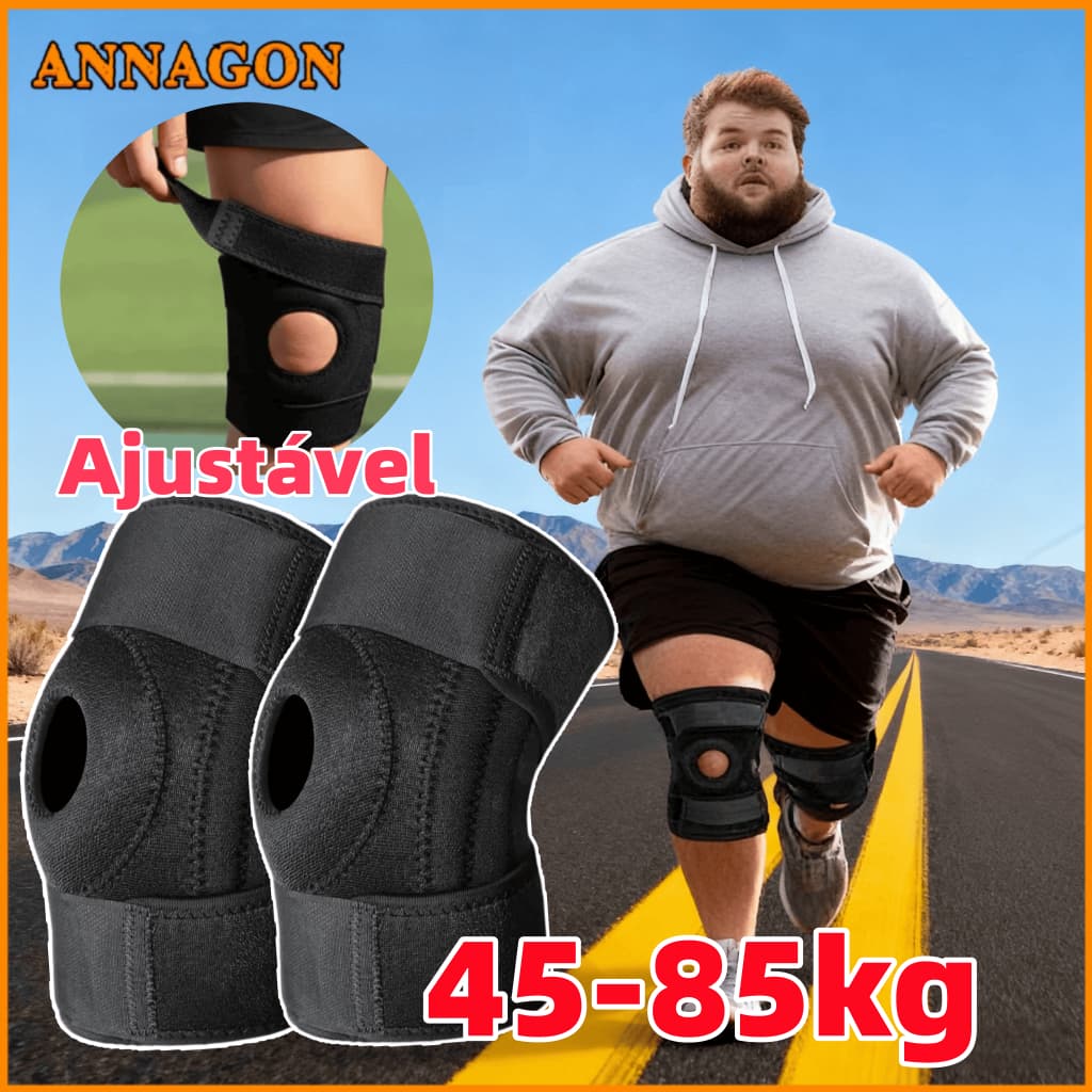 Kit 1/2 Joelheira Compressão Ortopedica Articulada Apoio Reforçado