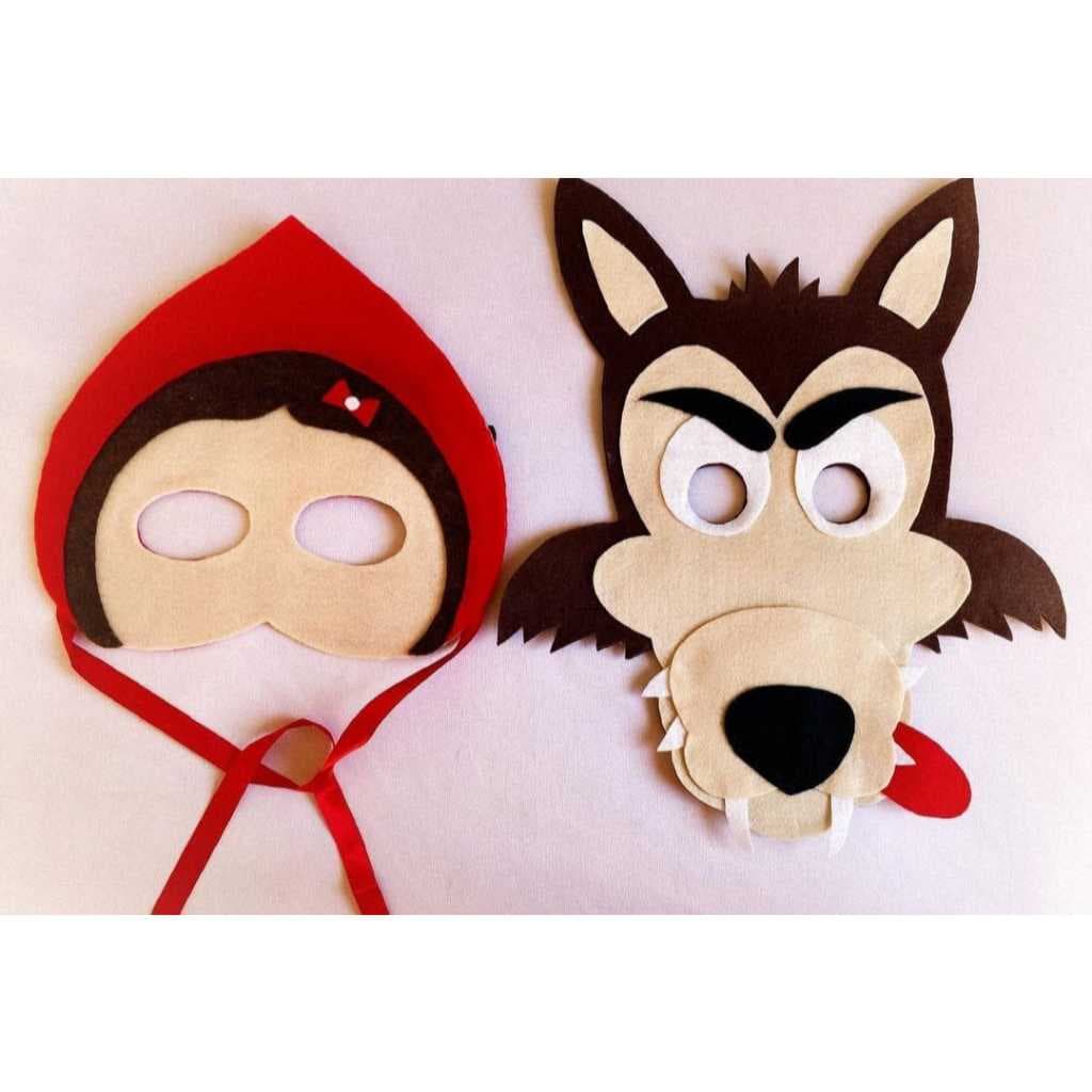 Máscara lobo mal e Chapeuzinho