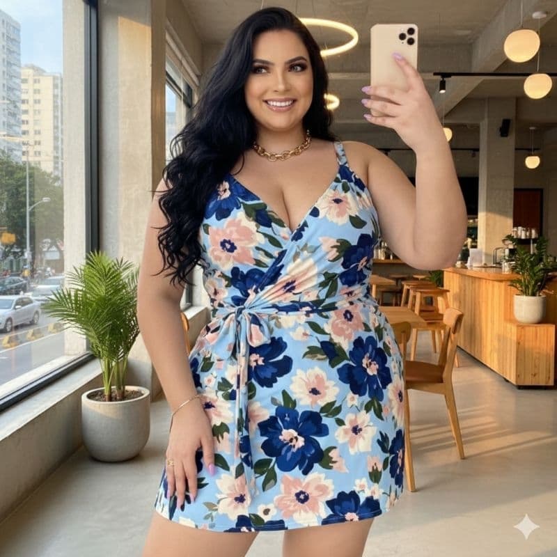 Macacão plus size curto short saia macaquinho feminino promoção