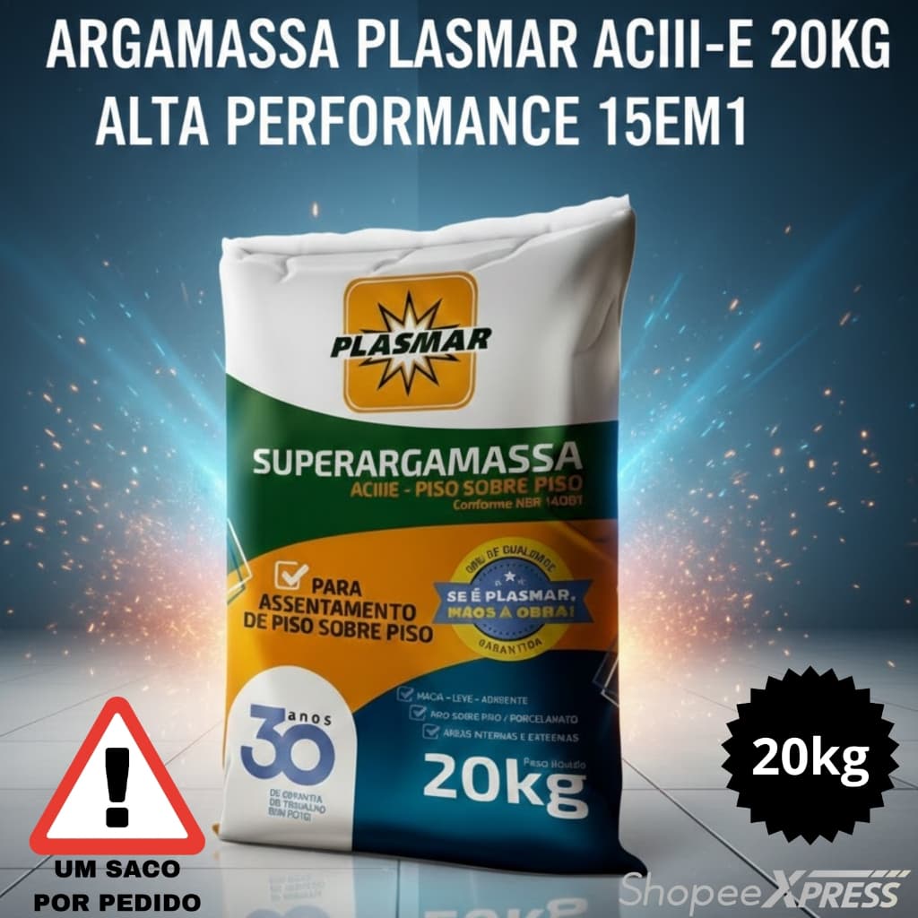 Argamassa AC3 20kg de Alta Performance Alta Aderência e Resistência 15 em 1 (APENAS 1UN POR PEDIDO)