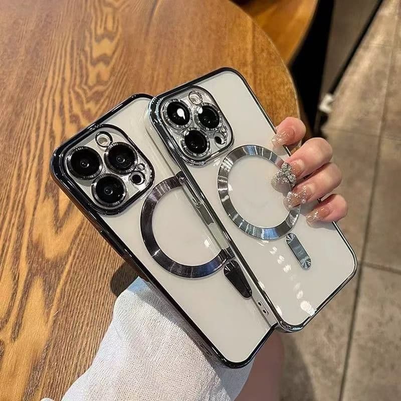 Capa Magnética Para 15/15 PRO/15 PRO MAX/16/16 PRO/16 PRO MAX Com Borda Colorida Para Carregador Sem Fio Magsafe