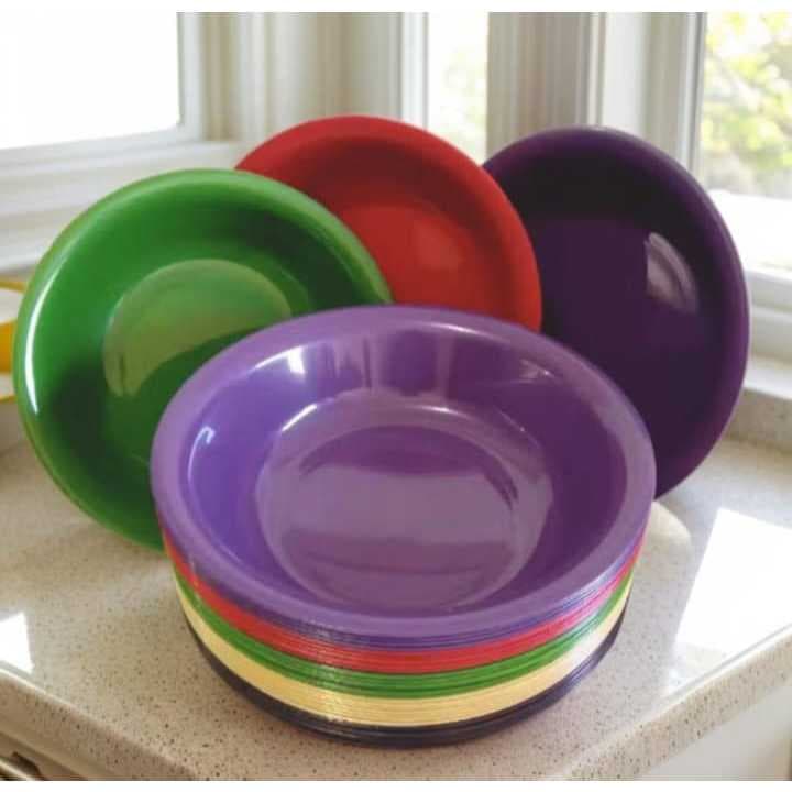 Bacia Tigela Prato Fundo 1.200ml; Kit 4,8,12,16 ou 20 und.(Plástico). Escola/Festa/Infantil/Cozinha.