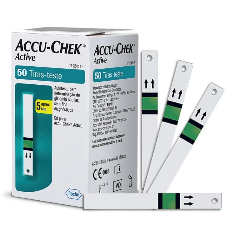 Tiras De Glicemia Accu-Chek Active Com 50 Unidades Medir Diabetes