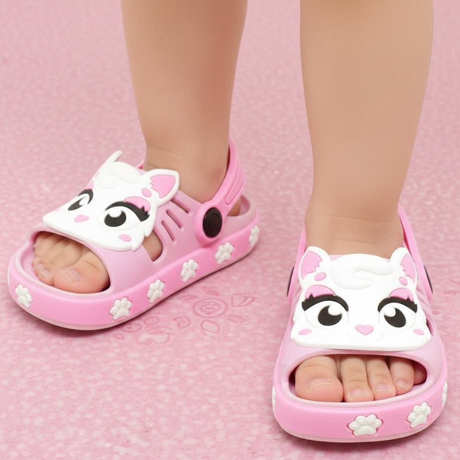 Papete Infantil Menina Cachorro e Gatinha Sandália Casual Lançamento Várias Cores Promoção