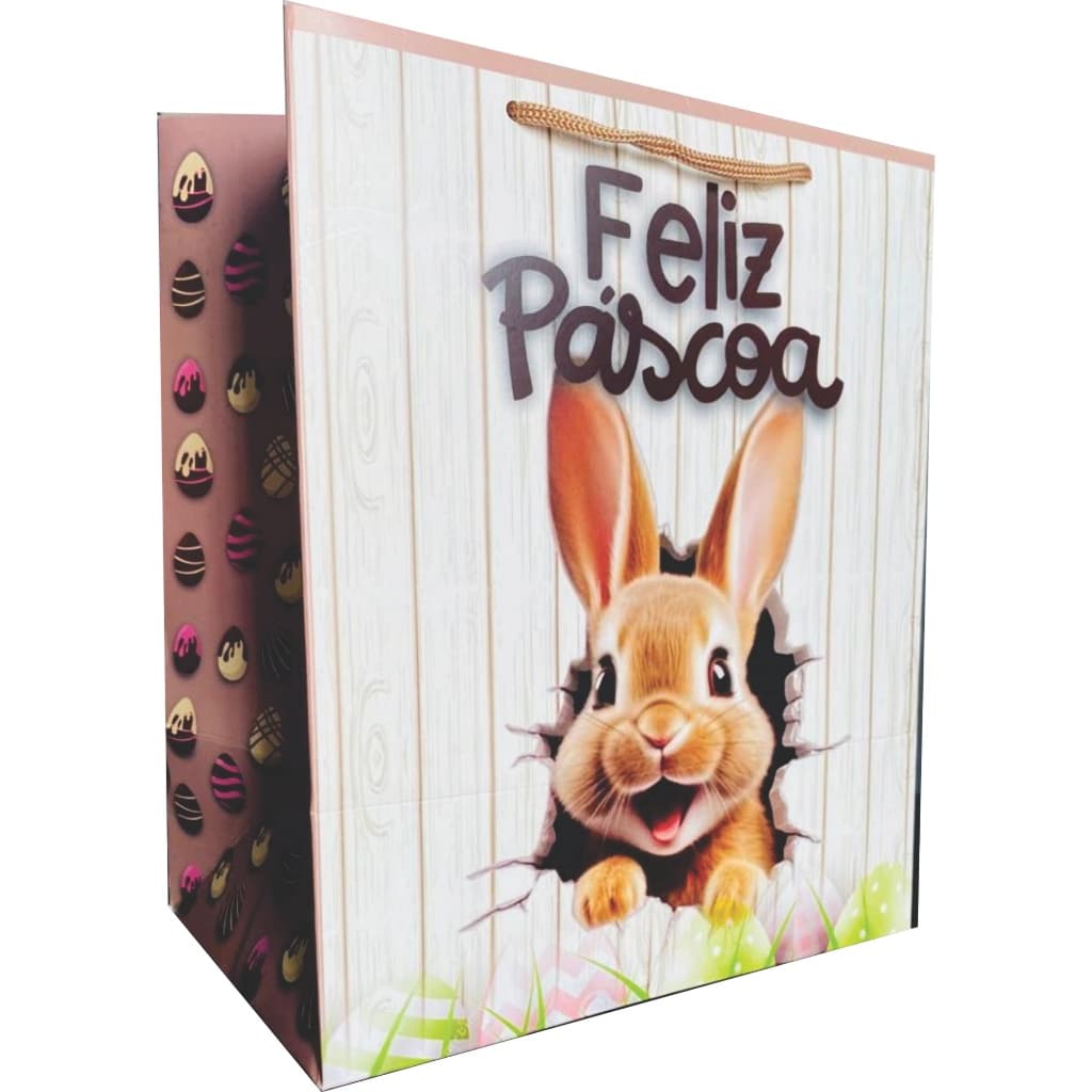Sacola de Páscoa Reforçada, Pacote com 10 unidades.