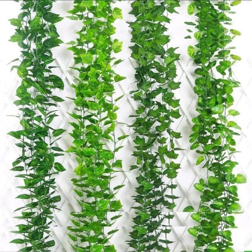 4 Metros Hera Verde Planta Artificial Trepadeira Ramas Folhagem Pendente