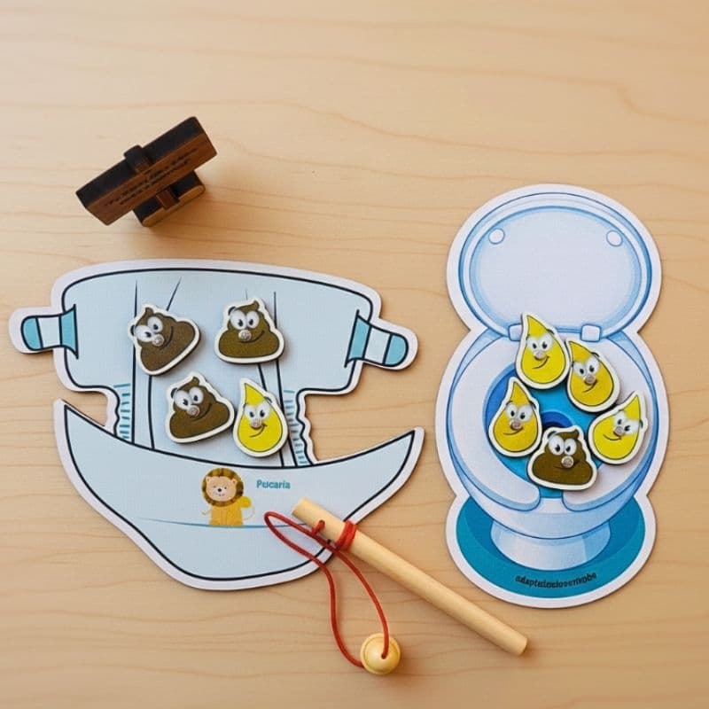 Desfralde treinamento da fralda para o vaso e penico pescaria