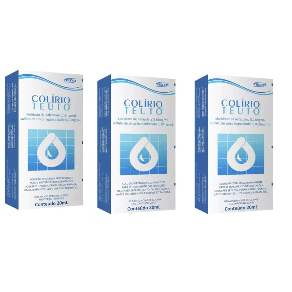 Colírio Teuto 20 mL - Kit Com 03