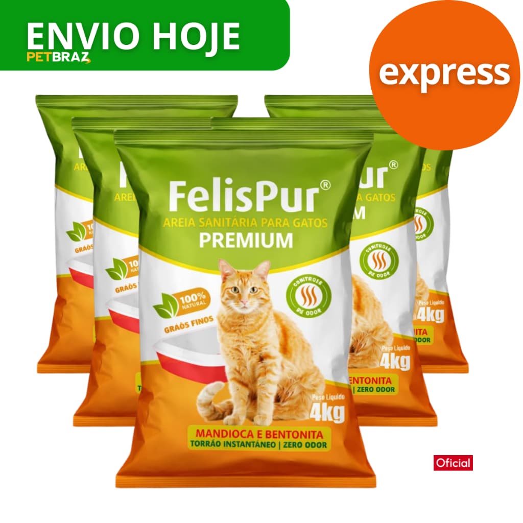 Areia Gato Biodegradável Mandioca Higiênica Grãos Ultra Fino Natural Rendimento Odor