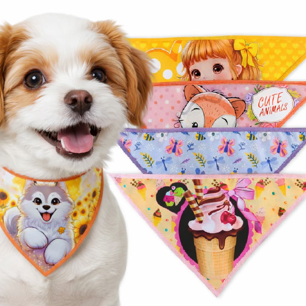 Bandana Pet Fêmea 10, 20, ou 30 Unidades - Pet Shop Estampadas Banho E Tosa Laços
