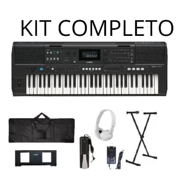 Kit Teclado Musical  Yamaha  E483 Com Fonte Promoção substituto e473