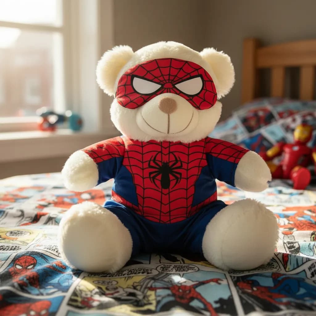 Ursinho de Pelúcia com Fantasia Tamanhos 20cm, 25cm, 30cm Urso Herói Presente Infantil Fofinho