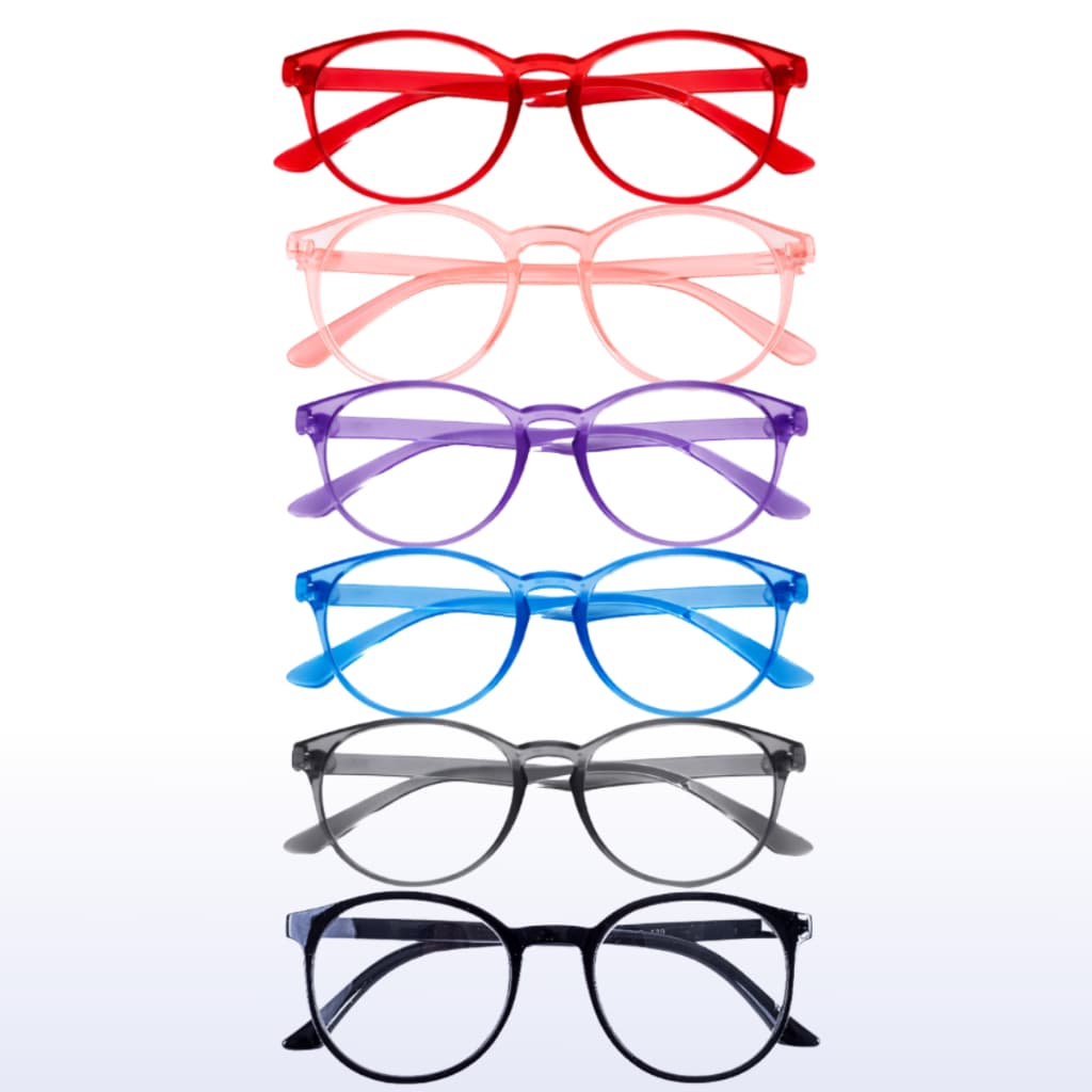 Óculos com Grau para Leitura / Trabalho / Descanso Unissex Redondo - Escolha a Cor e o Grau de 0.5 - 5.0