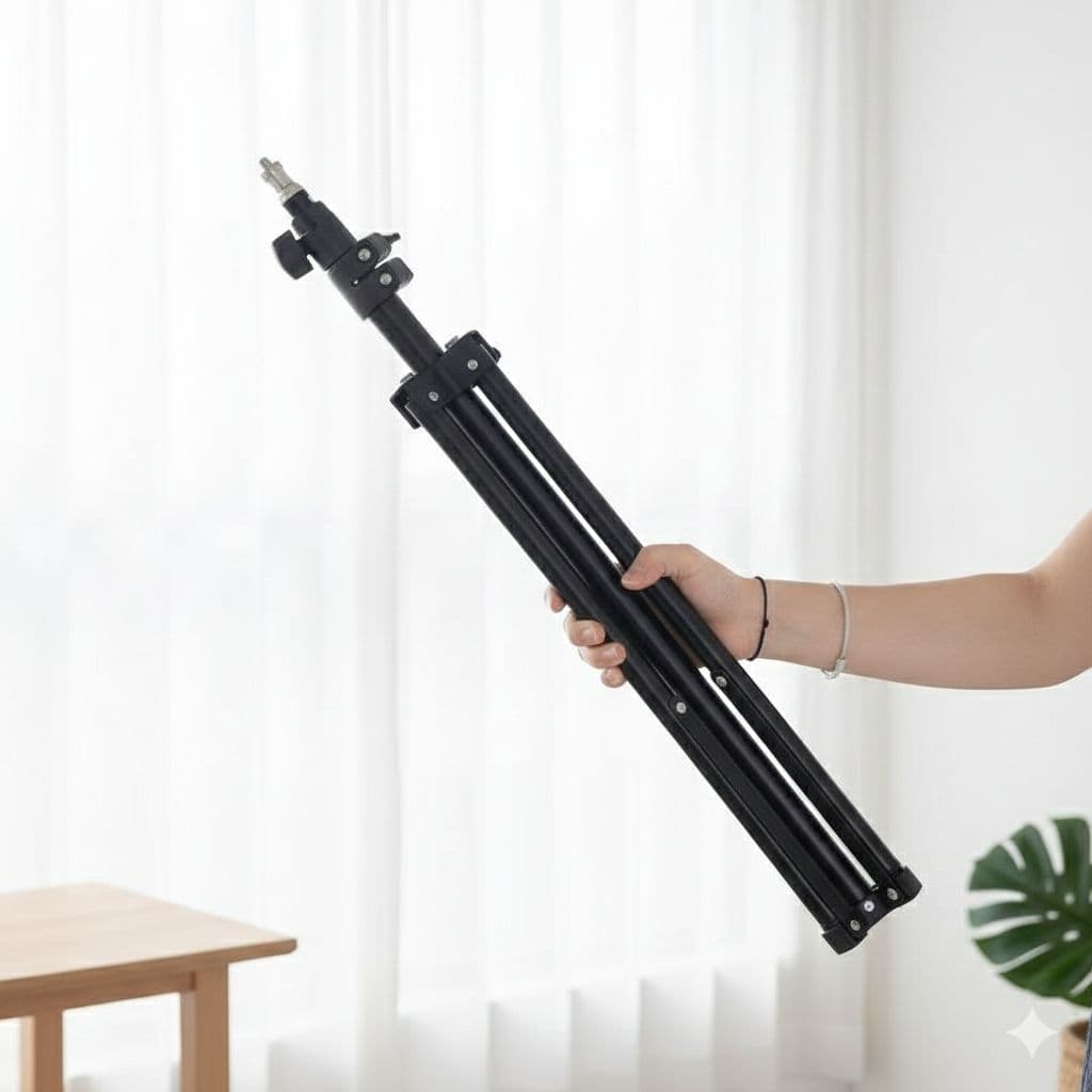 Tripé Ajustável 2,1m com Cabeça Giratória 1/4 Suporte para Câmera, Celular, Ring Light e Base Vive