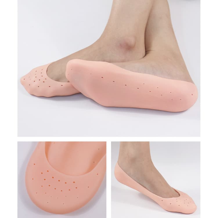 2 Pares Meia Silicone Hidratante Pé Calcanhar Antiderrapante Aumento pes Protetor Silicone Pe Sapato Par -Buscabuscabr