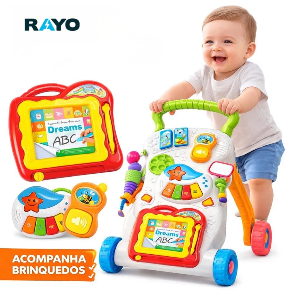 Andador didático musical educatico infantil colorido Rayo