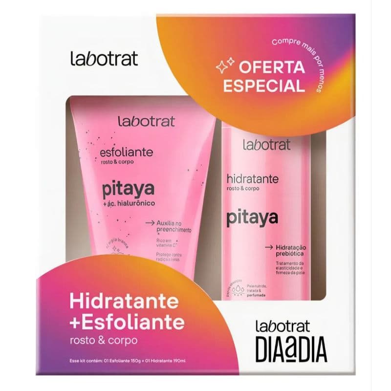 Kit Esfoliante 150g + Hidratante 190g - Morango, Pitaya, Cereja, Melancia - Labotrat