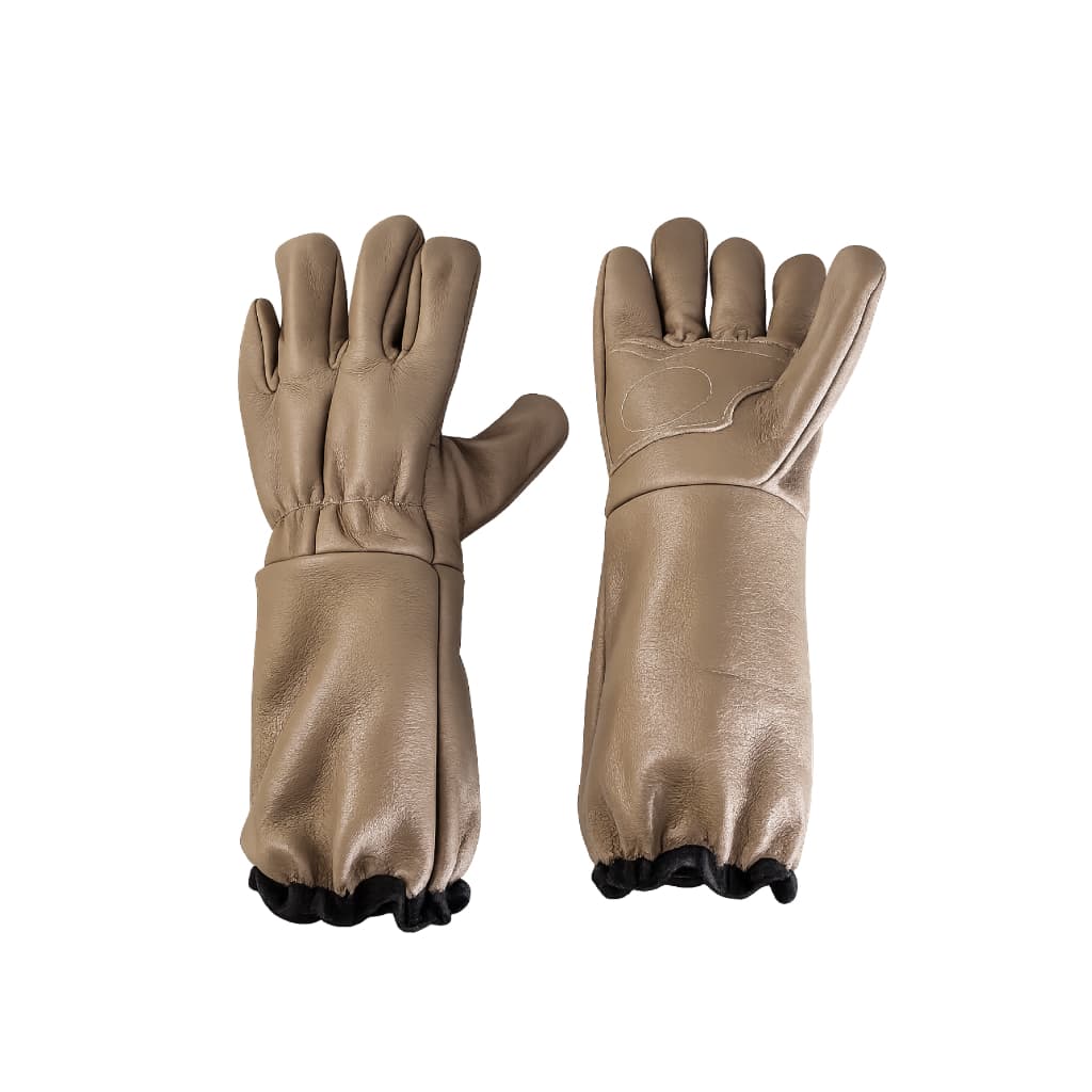 Luva Proteção Anti Mordida Banho e Tosa Cachorro Filhote Gato Vaqueta Cano Longo Pet PU