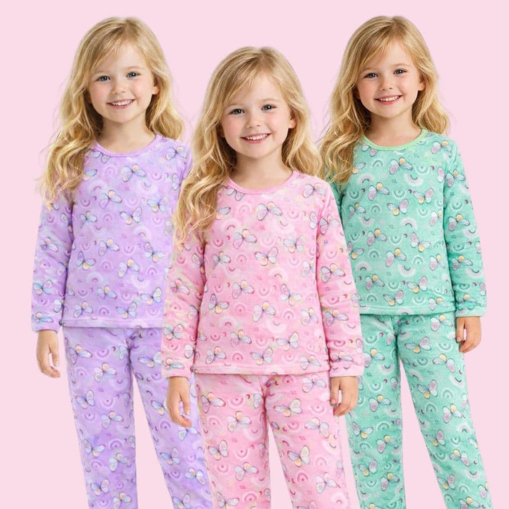 kit conjunto infantil feminino menina pijama quentinho fofinho blogueirinha estampado 1 ao 14