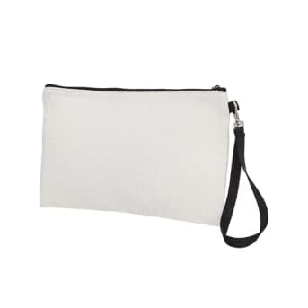 10 Necessaire Poliéster Para Sublimação Com Zíper Bege 15x24cm