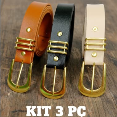 CINTO FEMININO ping 3 PÇ NO TAMANHO PLUS ,ÚNICO E INFANTIL NAS CORES PRETO-NUDE-CARAMELO