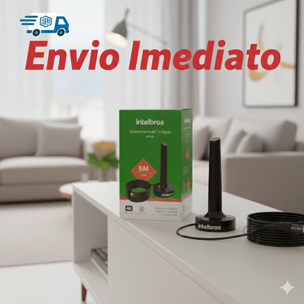 Antena Interna TV Digital Intelbras AL2031 – Fácil Instalação + Cabo 5m