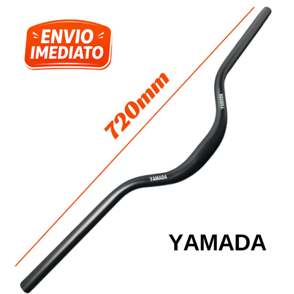 Guidão Bicicleta Curvo Elevado MTB 31.8 x 720mm Rise 60mm Elevado Aro 29 Aço Carbono Reforçado Oversize