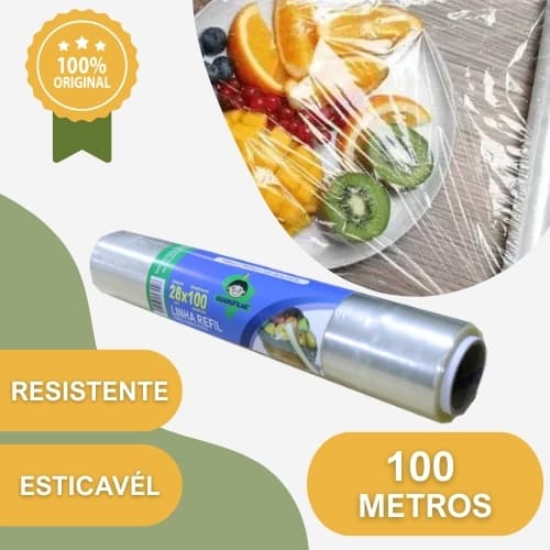 BOBINA FILME DE PVC ROLO 28X100 METROS PAPEL FILME