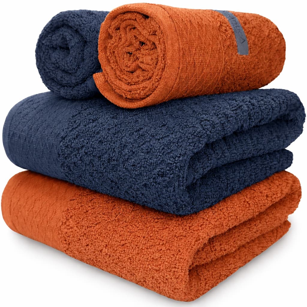 Jogo/Kit 2 Toalhas de Banho Capri Atlântica  + 2 Toalhas de Rosto Grossa Macia 100% Algodão 430 g/m²