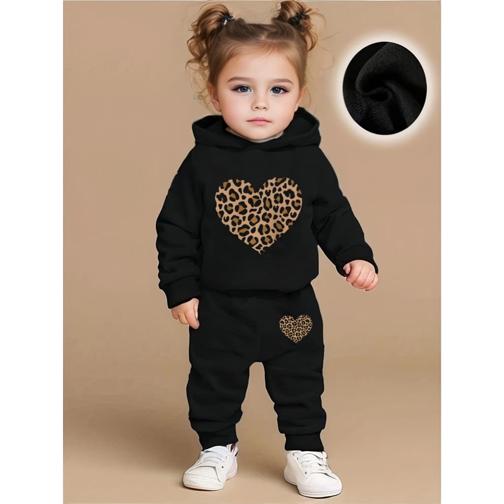Conjunto Infantil Moletom Com Capuz Calça Blusa De Frio Jaqueta Menina 520