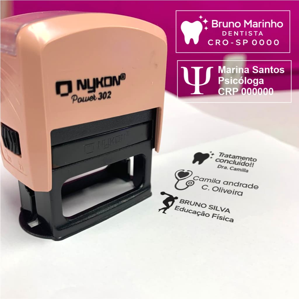 Carimbo Automático Personalizado Médico Professor Enfermagem Advogado - Gravação Laser Nítida