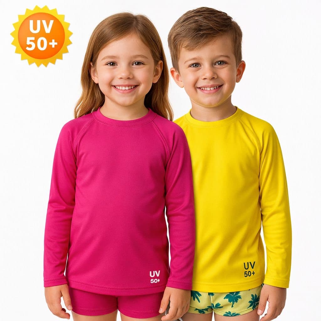 CAMISA PROTEÇÃO SOLAR INFANTIL Uv 50+  Menino Menina  Blusa Praia Piscina  Manga Longa PMG e GG