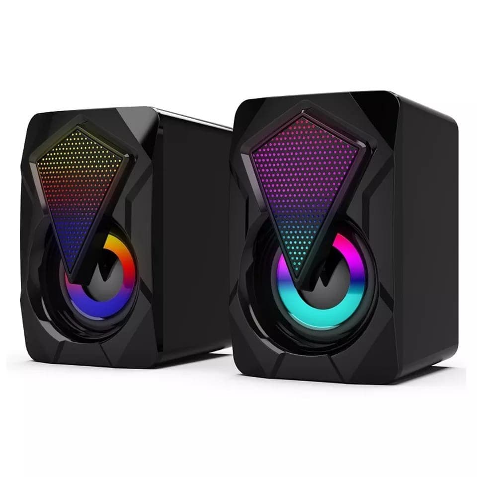 Caixa de Som RGB Gamer PC | Luz Respiração Fria | Alto-Falante Potente