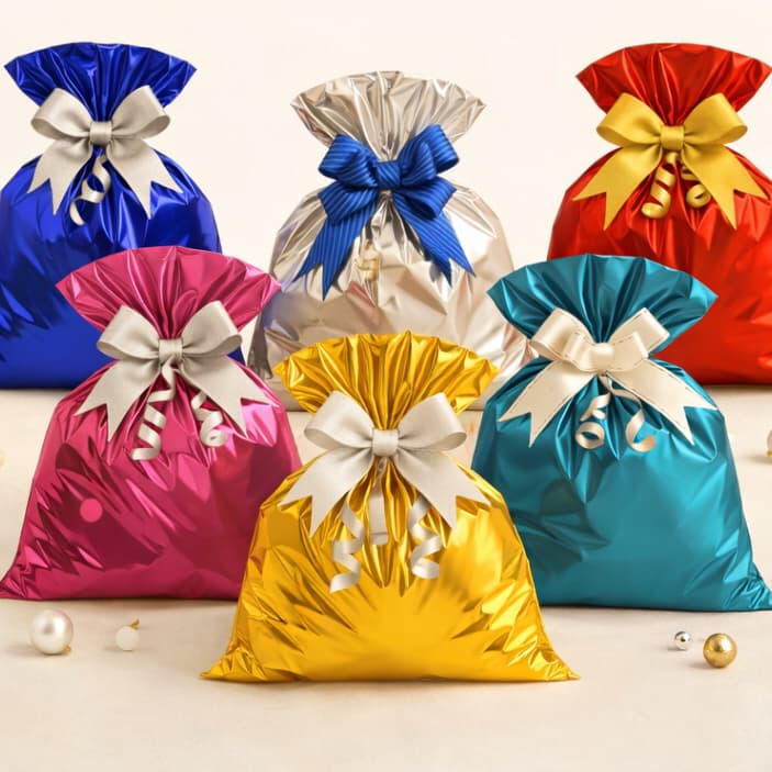 Sacos Presente Metalizados - Embalagem | Escolha a cor e tamanho | Lembrancinha Festa Luxo Premium Brilho Cores