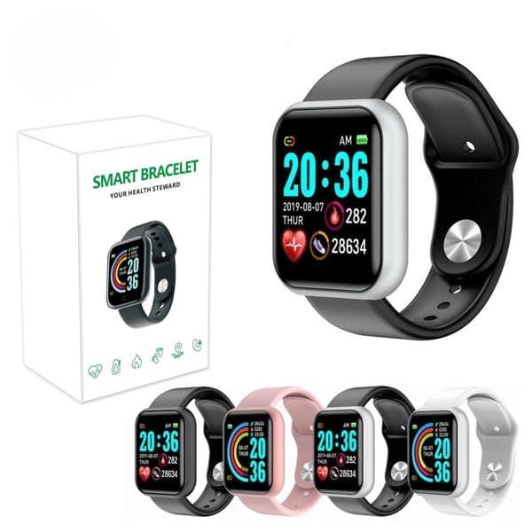 Smart Bracelet D20 Y68 - Relógio inteligente para Android e IOS - Preto