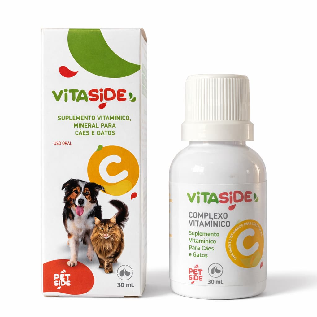 Vitamina C Pet para Cães e Gatos Suplemento Imunidade 30ml Vitaside