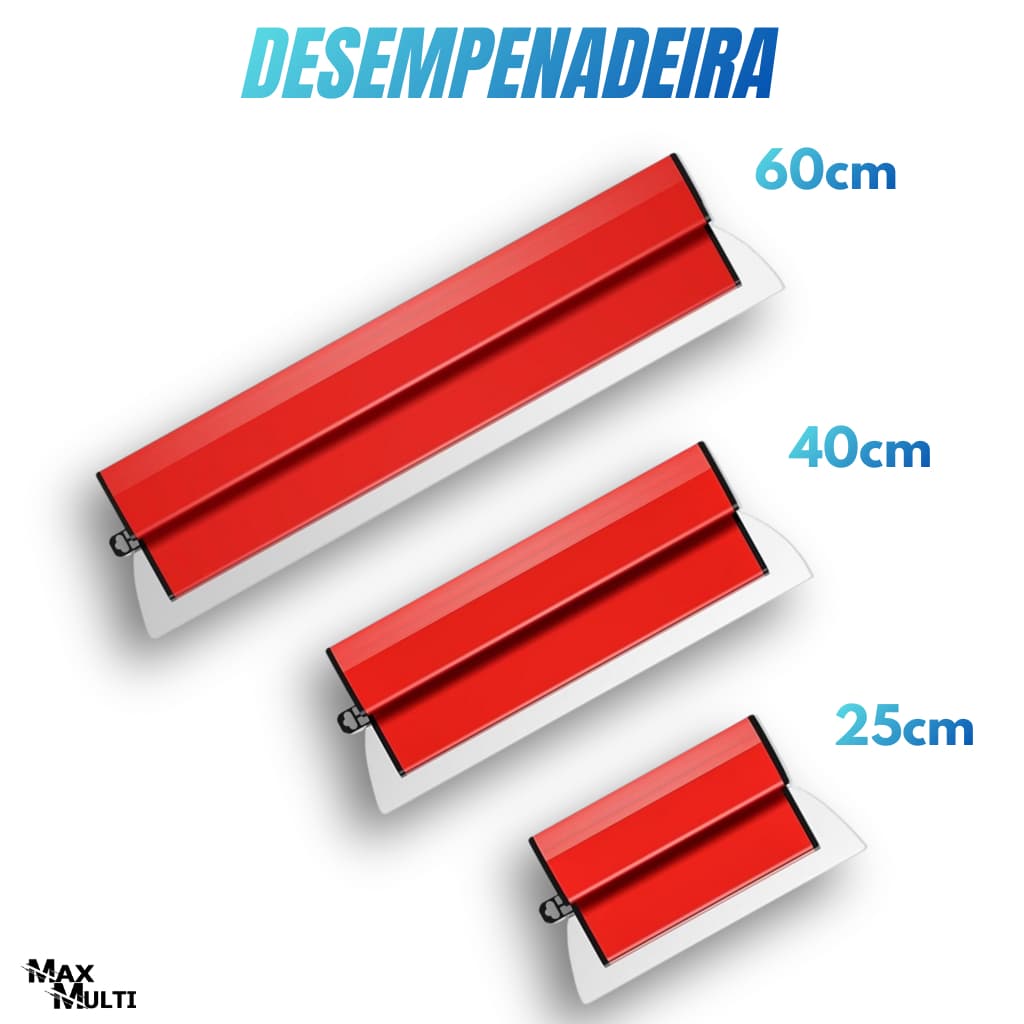 Desempenadeira Aço Inox Para Massa Corrida Gesso Com Lamina Flexível 25cm 40cm 60cm