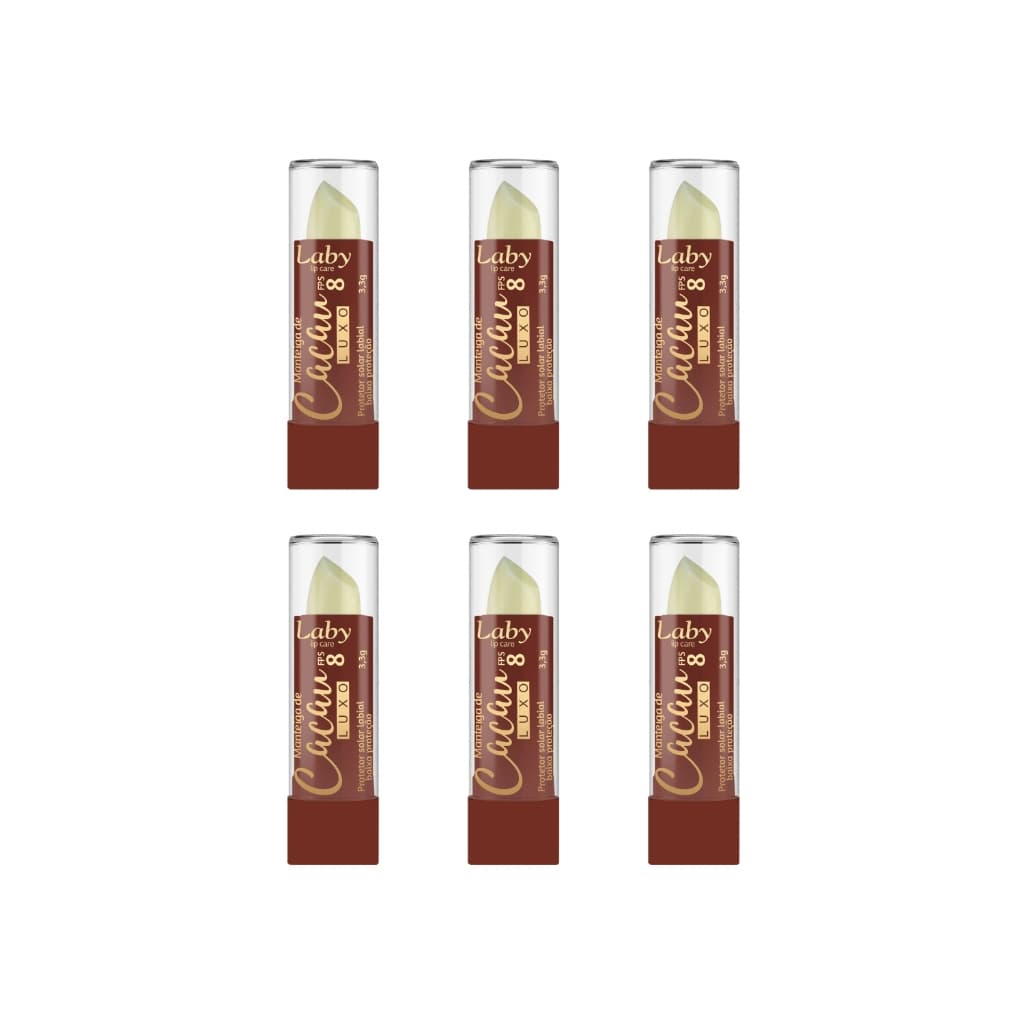 KIT com 6/12 LABY Mant Cacau FPS8 Luxo 3,3g