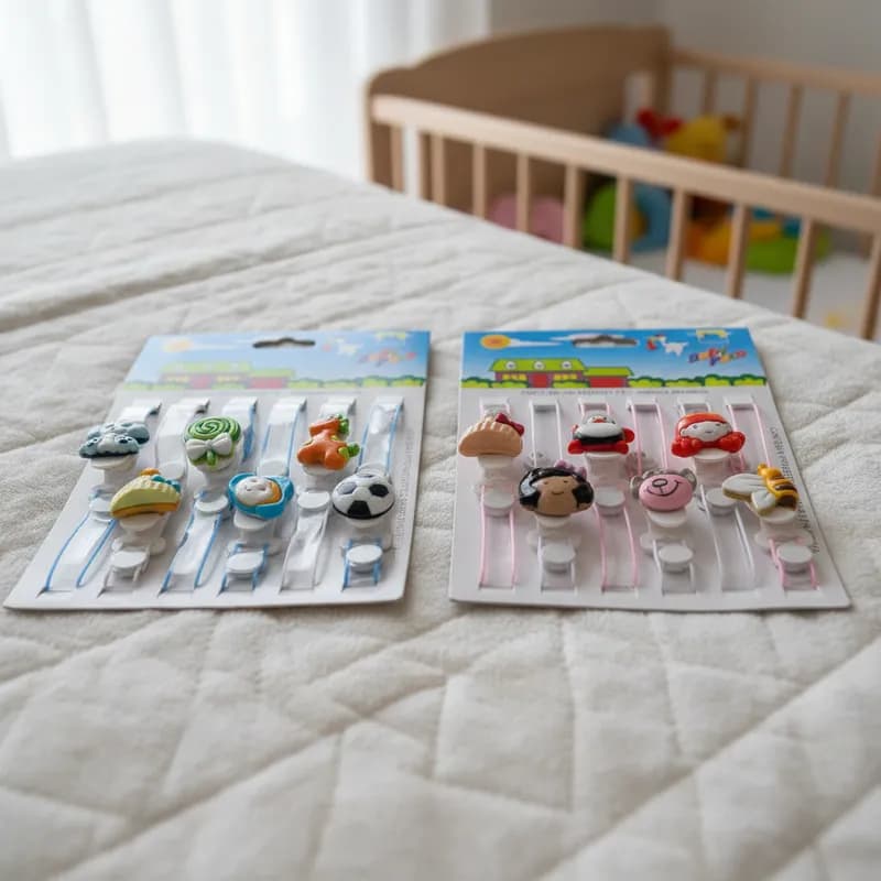 Prendedor de chupeta silicone c/ 6 unidades MENINA MENINO