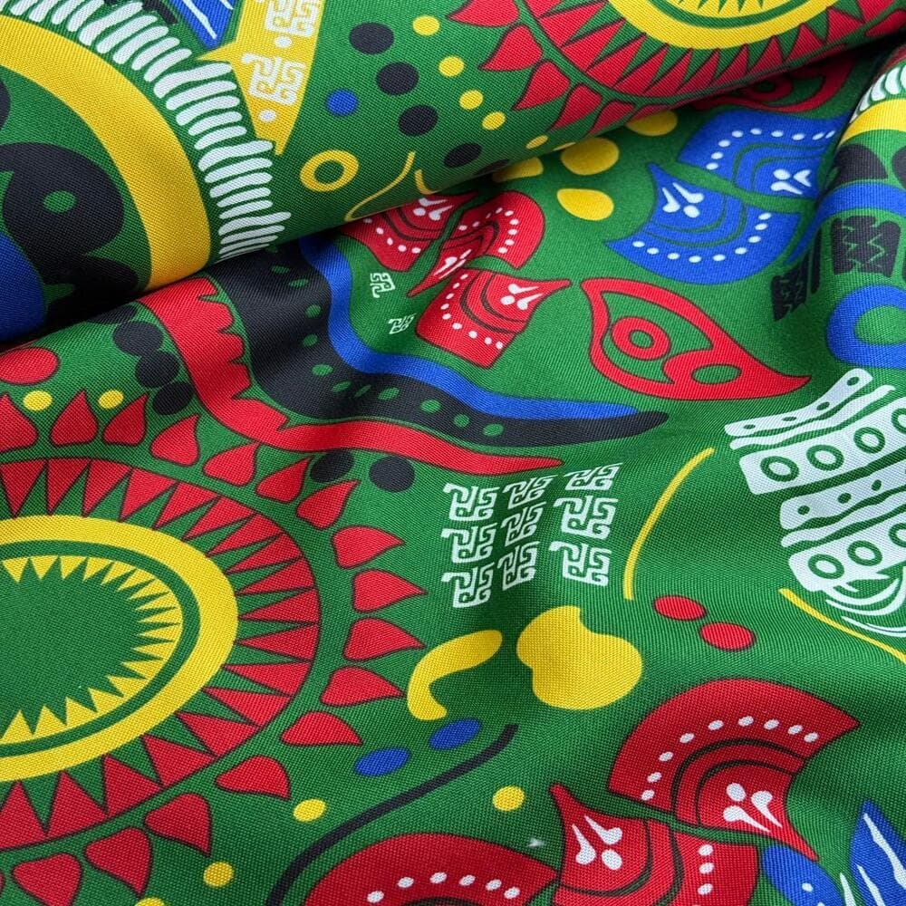 Tecido Oxford Estampado Tema Africano – Corte 1m x 1,50m