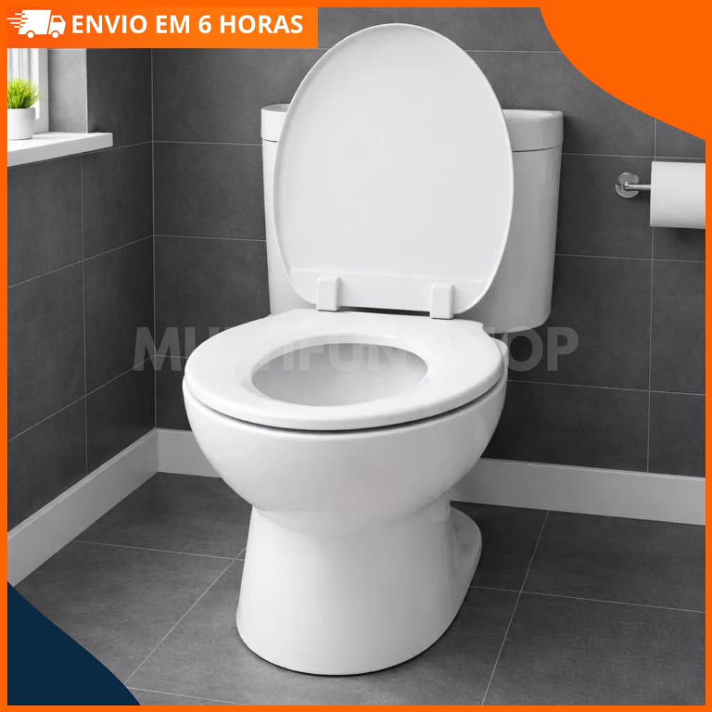 Assento Sanitário Almofadado em Esponja e PVC Confortável, Fácil Limpeza e Instalação Rápida – 42x36cm