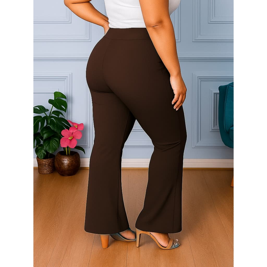 Calça Legging Leg Flare Bailarina Boca De Sino Plus Size
