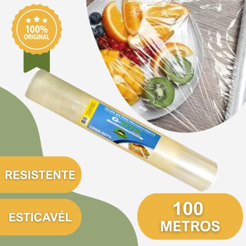 BOBINA FILME DE PVC ROLO 28X300 METROS PAPEL FILME