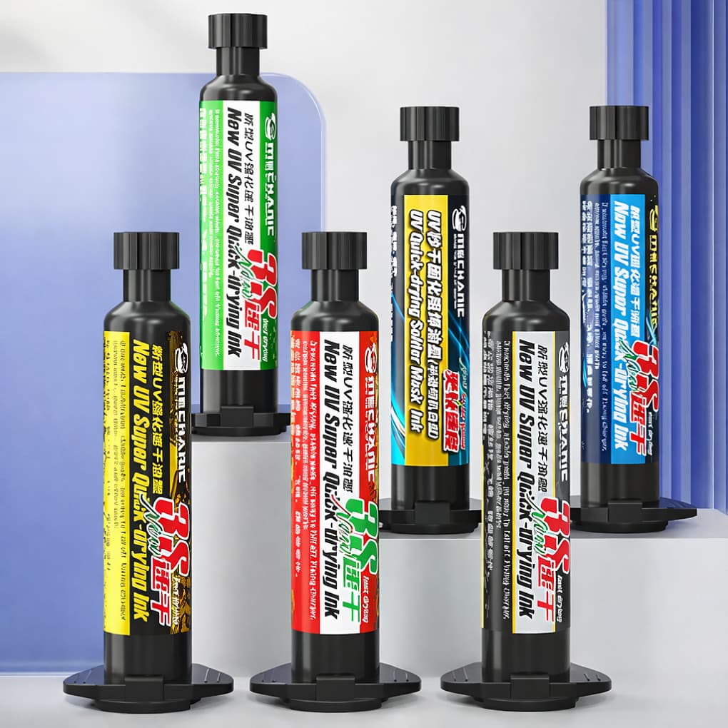 Tinta Máscara UV Cura Rápida Mechanic 3S New Seringa 10cc + Ponta de Aplicação Reparo Placa PCB SMD