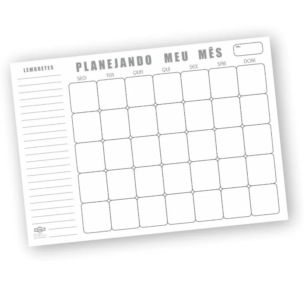Planner de Mesa A3 CALENDARIO Atemporal 42x29,7cm com 12 Folhas | Bloco Grande | Layout Clean | Papel 120g | Organização