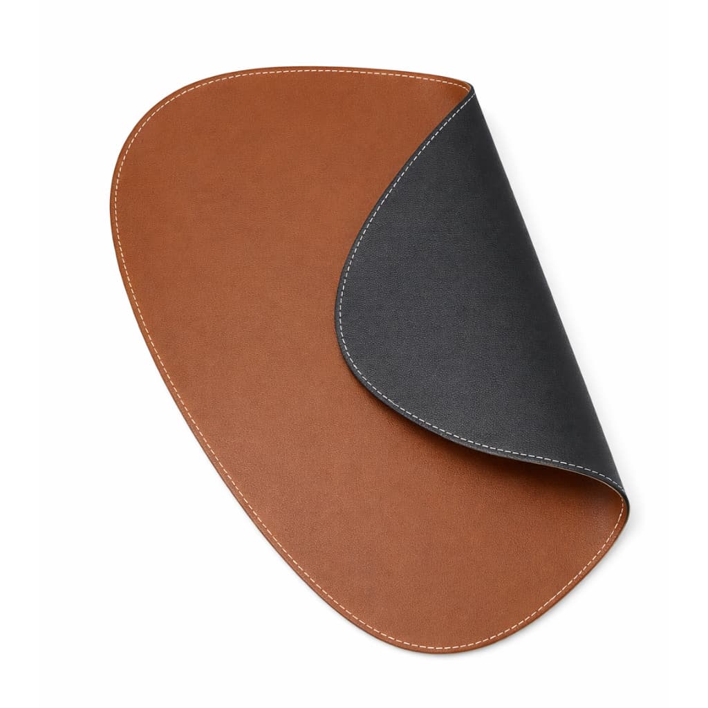 Kit 8 Jogo Americano Sousplat Couro Costurado Dupla Face Decoração Mesa Posta + Porta Copos