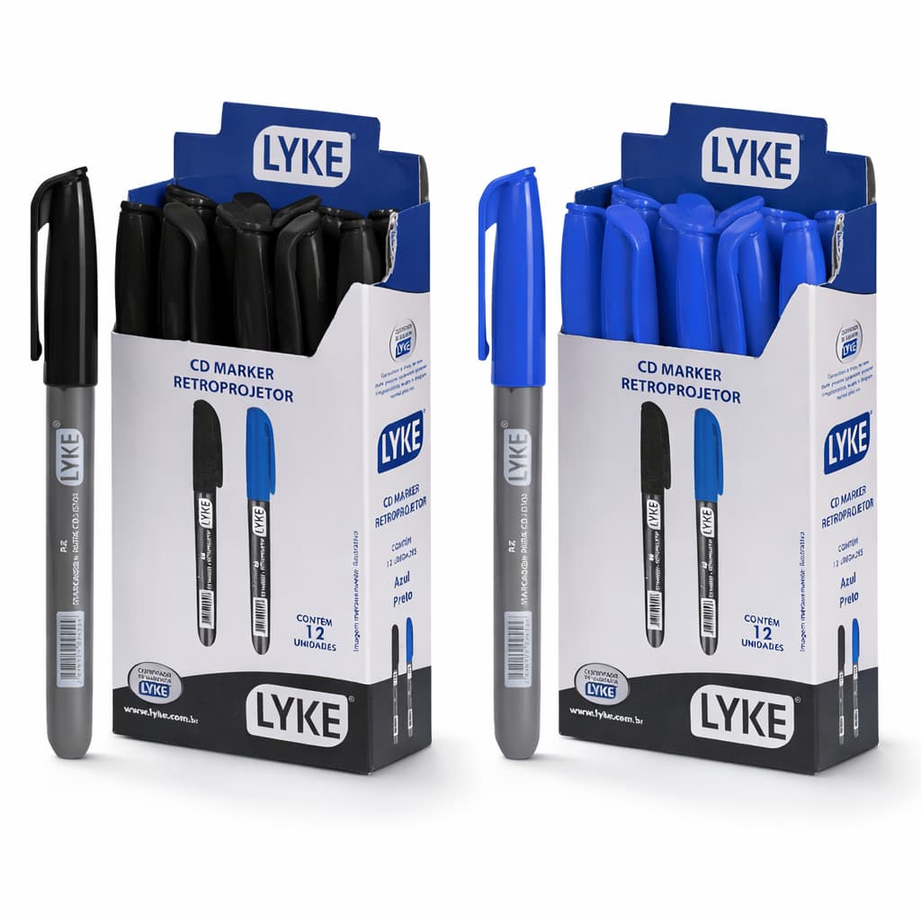 Kit 12 Canetinhas Caneta Marcador Retroprojetor Permanente