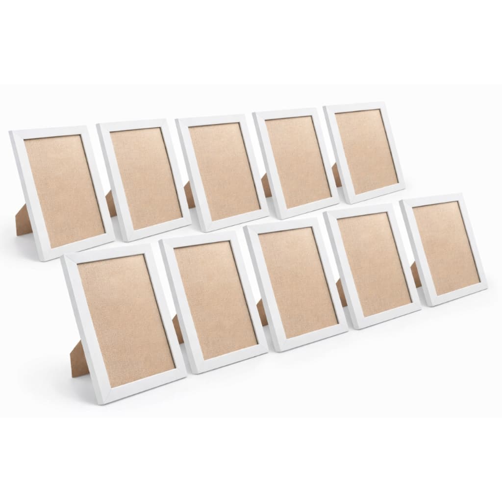 Kit com 10 Porta Retratos 10x15cm A6 para Fotos - Moldura Decorativa Parede/Mesa - MDF com Acetato