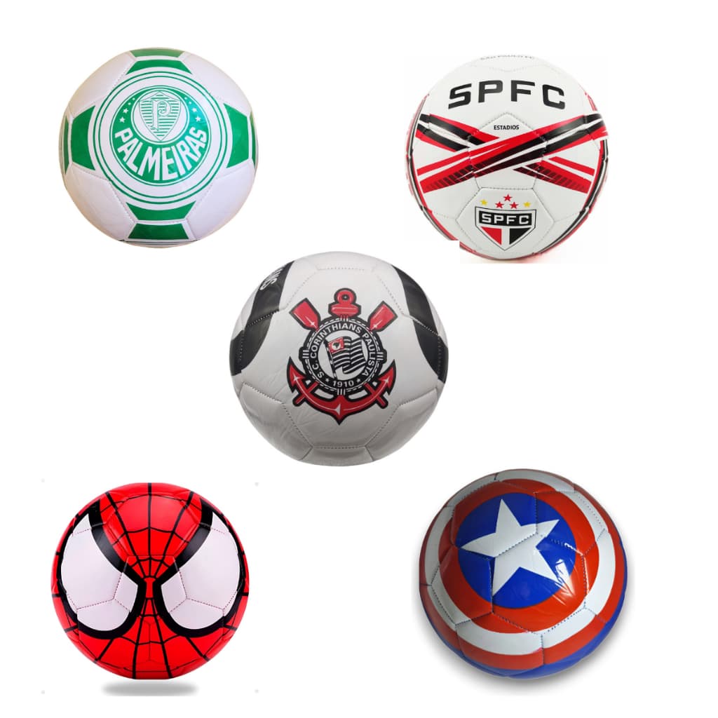 Bola Futebol Grande Infantil Temática Times e Heróis Diversos